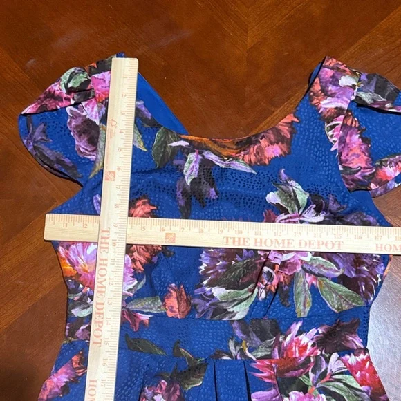 Anthropologie Moulinette Soeurs Blue Floral Midi Dress 10 - Picture 6 of 8
